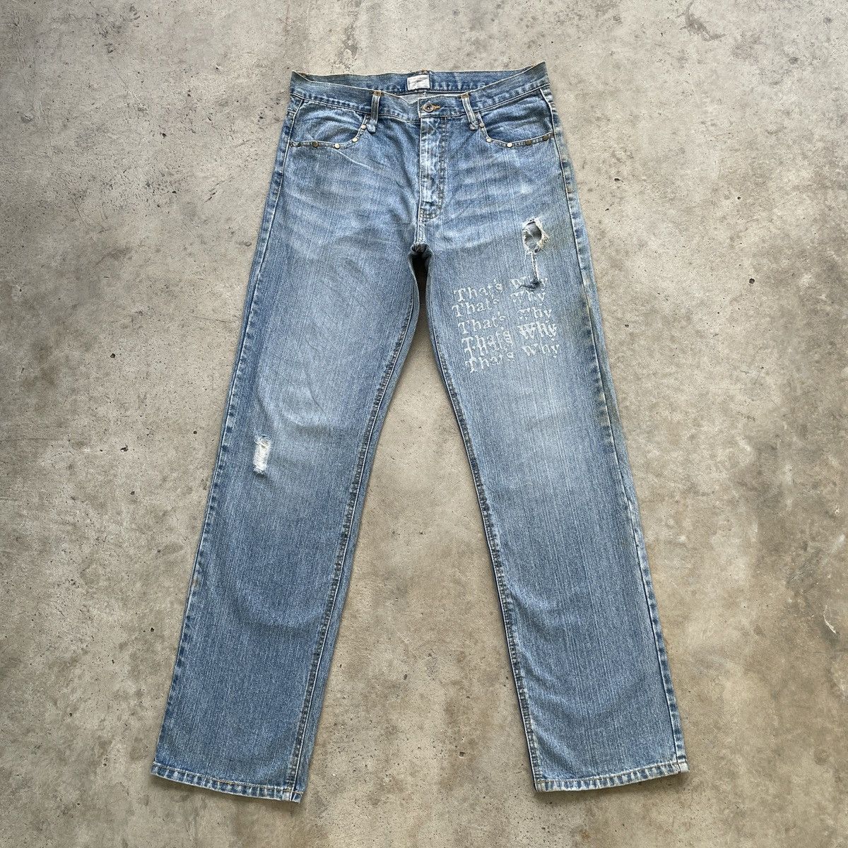 Japanese Brand × Jean × Vintage Vintage Euro135 Effect Faded Distressed Jeans Denim Pants Size US 34 / EU 50 - 1 Thumbnail
