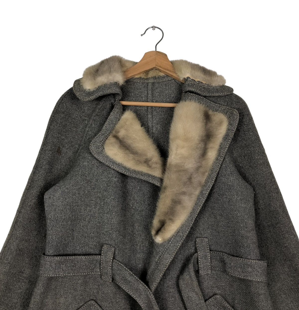Vintage 🔥VINTAGE LONG JACKET FOX FUR DOUBLE COLLAR FRANVAL PARIS Size US S / EU 44-46 / 1 - 3 Thumbnail