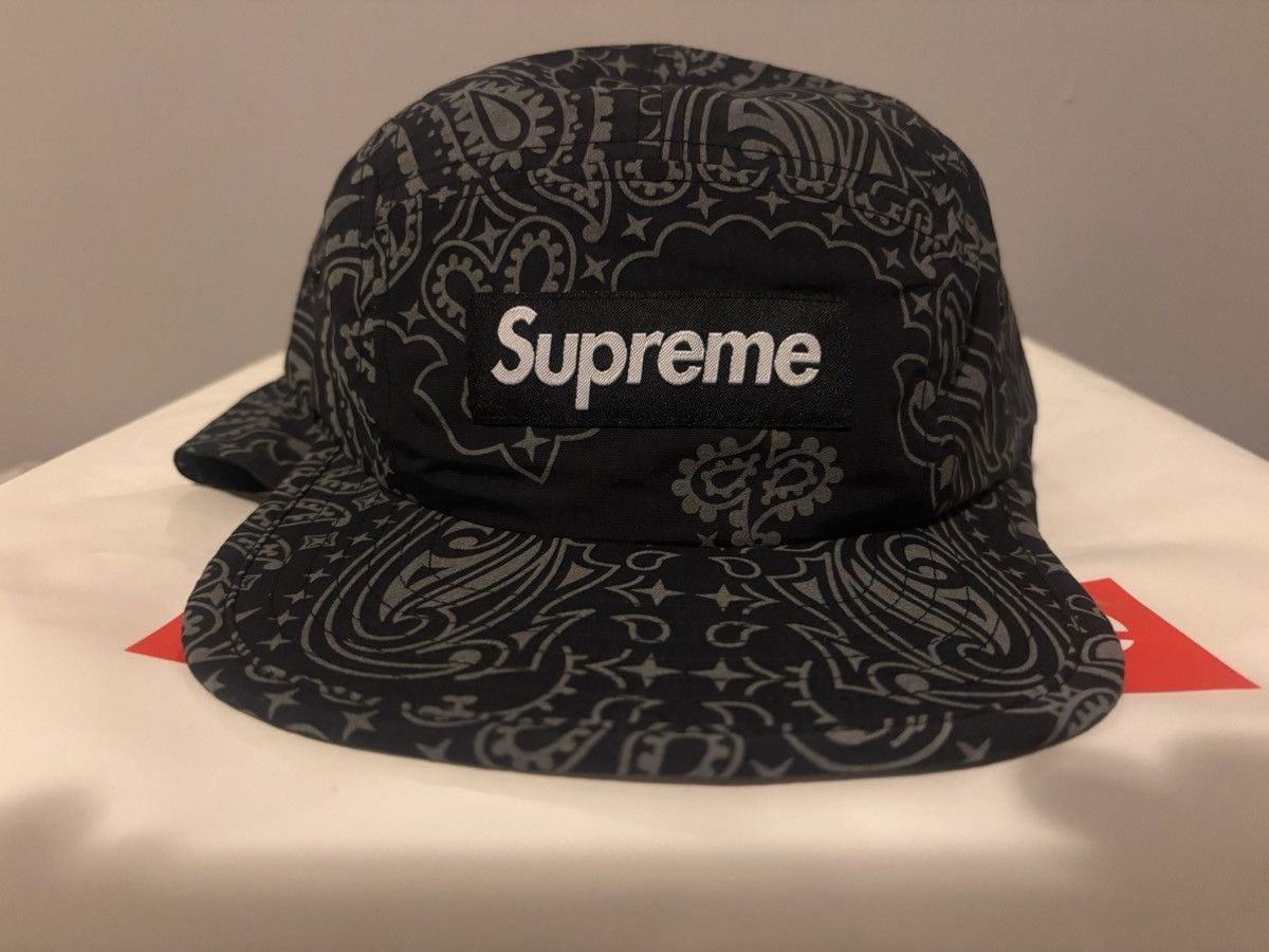 Supreme Supreme Reflective Bandana Sunshield Camp Cap SS26 Black 