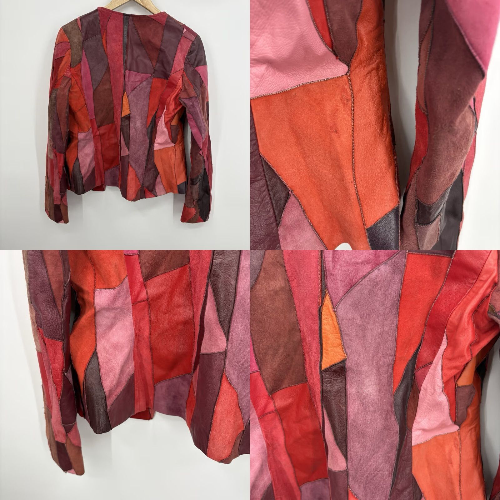Vintage VINTAGE Suede Leather Patchwork Jacket Small Whimsigoth Witchy 90s ASO Charmed Womens Jacket Size S / US 4 / IT 40 - 8 Thumbnail