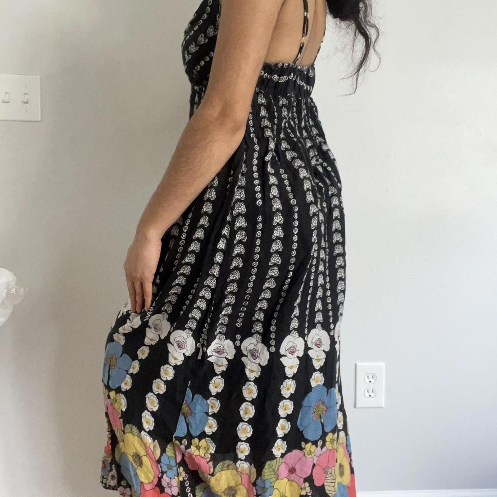Other Black & multi-colored maxi dress with floral spaghetti strap Size S / US 4 / IT 40 - 3 Thumbnail