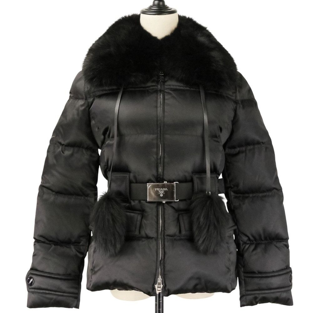 Prada Prada Prada Blue Fox Fur Down Jacket Fur Outerwear 29X275 DUTY FREE for USA Size ONE SIZE - 1 Thumbnail