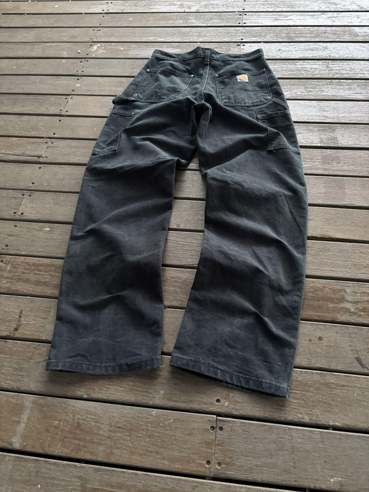 Carhartt ❤️‍🔥SOLD❤️‍🔥Vintage Faded Carhartt Doubleknee B01-BLK🖤 Size US 28 / EU 44 - 9 Thumbnail