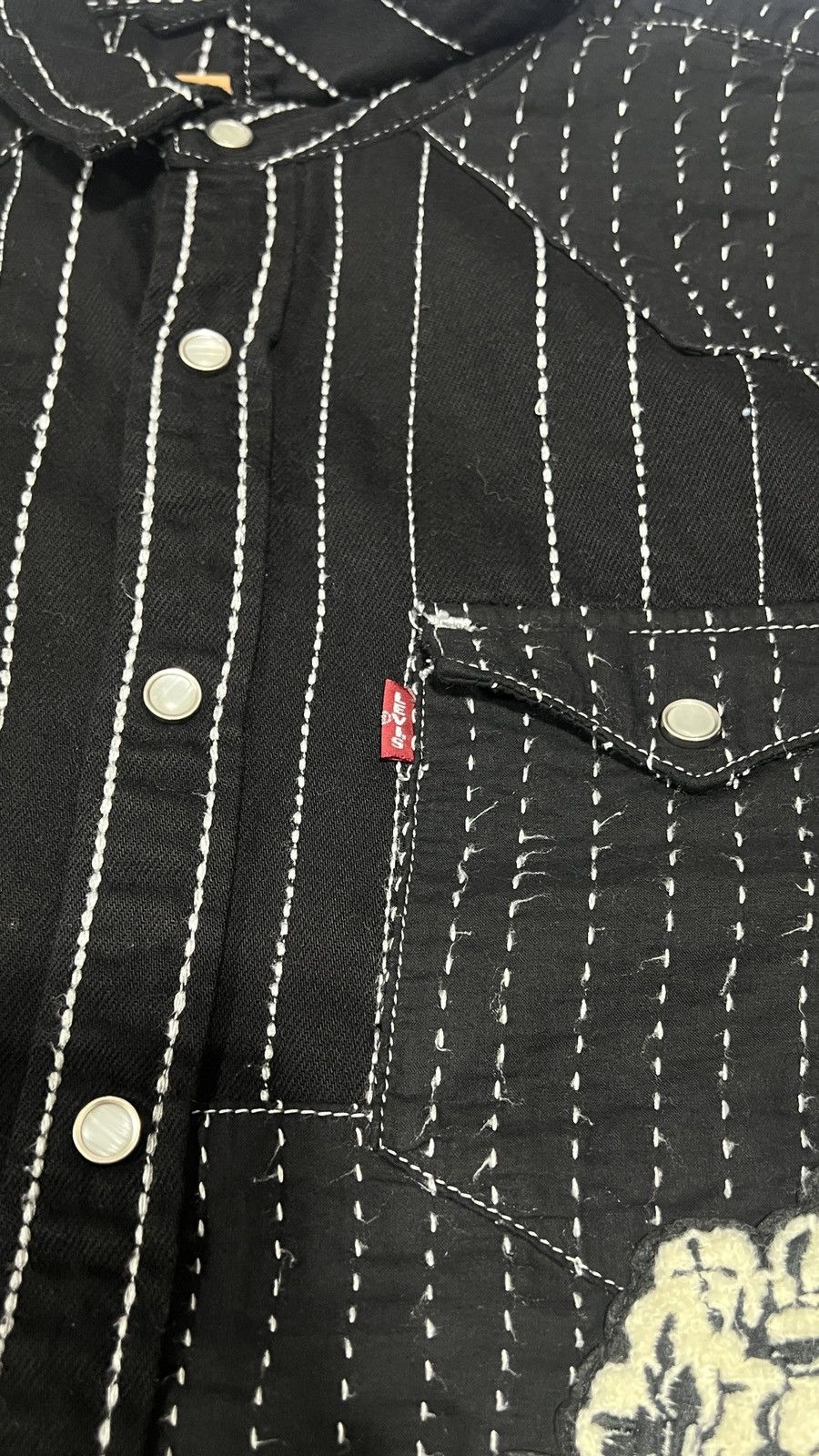 DENIM TEARS × Levi's Denim Tears Peace Patchwork Western Black Shirt Size US L / EU 52-54 / 3 - 5 Thumbnail