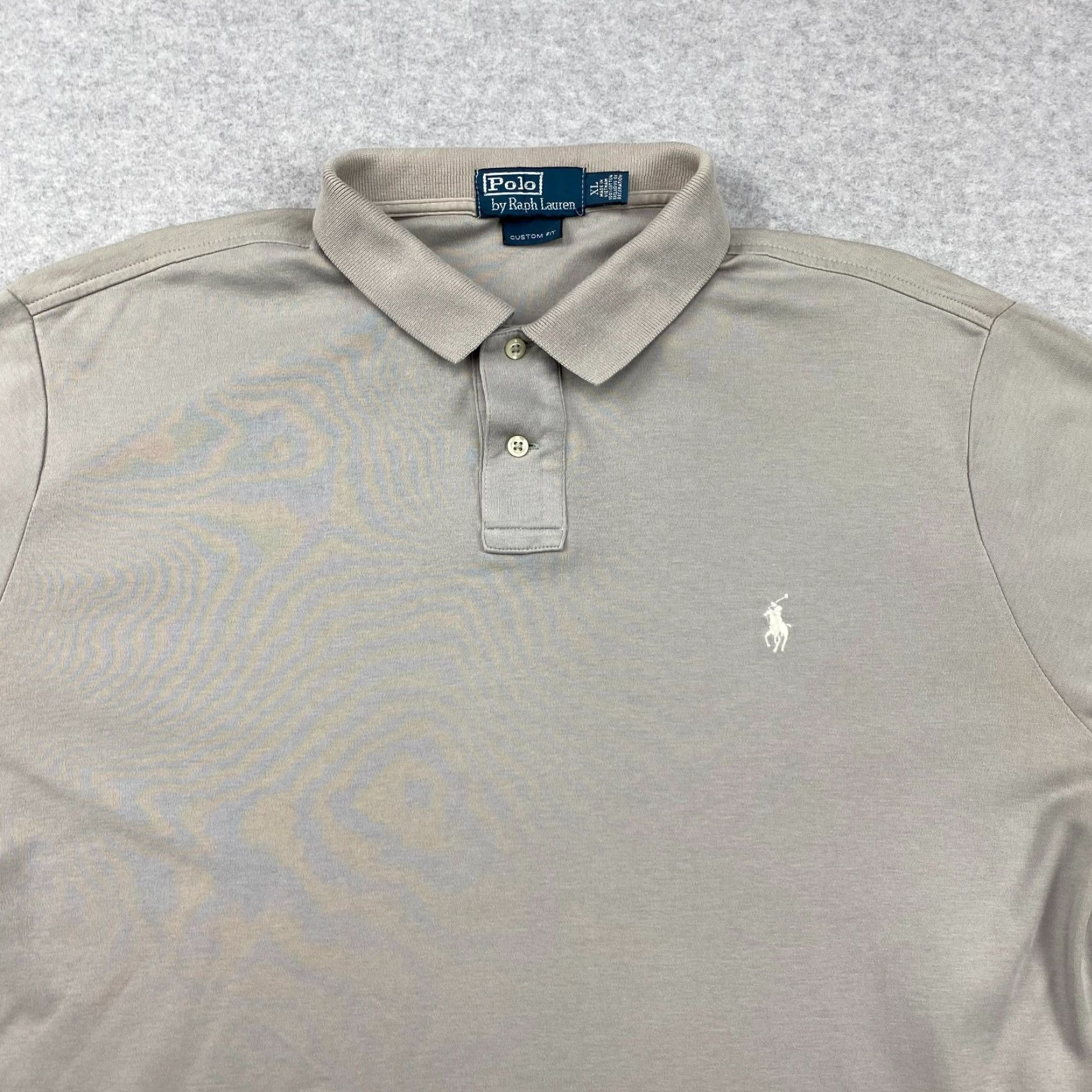 Polo Ralph Lauren Polo Ralph Lauren Polo Shirt Mens XL Gray Custom Fit Short Sleeve Pullover Shirt Polo Size US XL / EU 56 / 4 - 2 Thumbnail