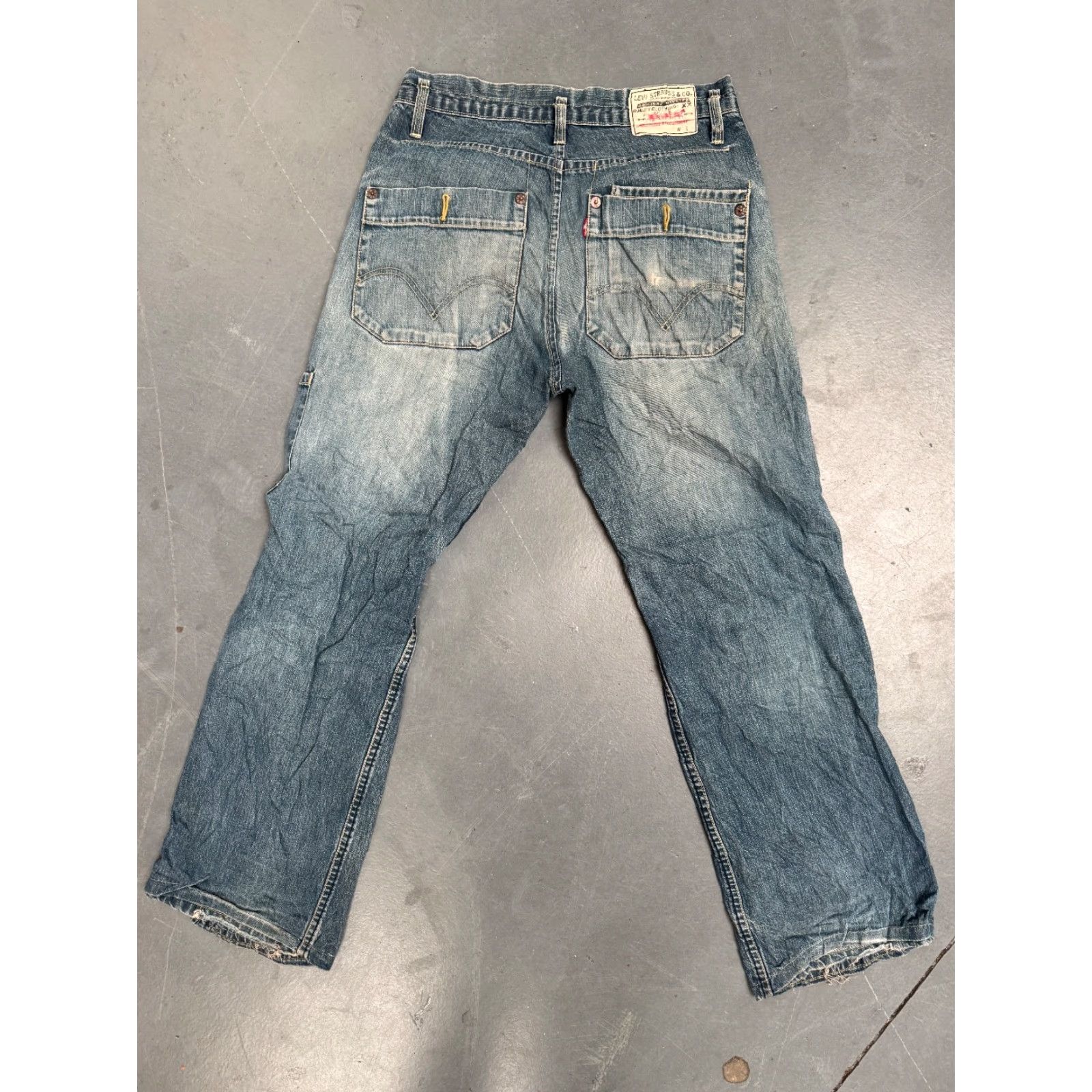 Levi's VINTAGE Levi’s Engineered Jeans Cargo Pocket Denim 5-Pocket 29x32 Blue Medium Y2K 90s Mens Size US 29 - 2 Thumbnail
