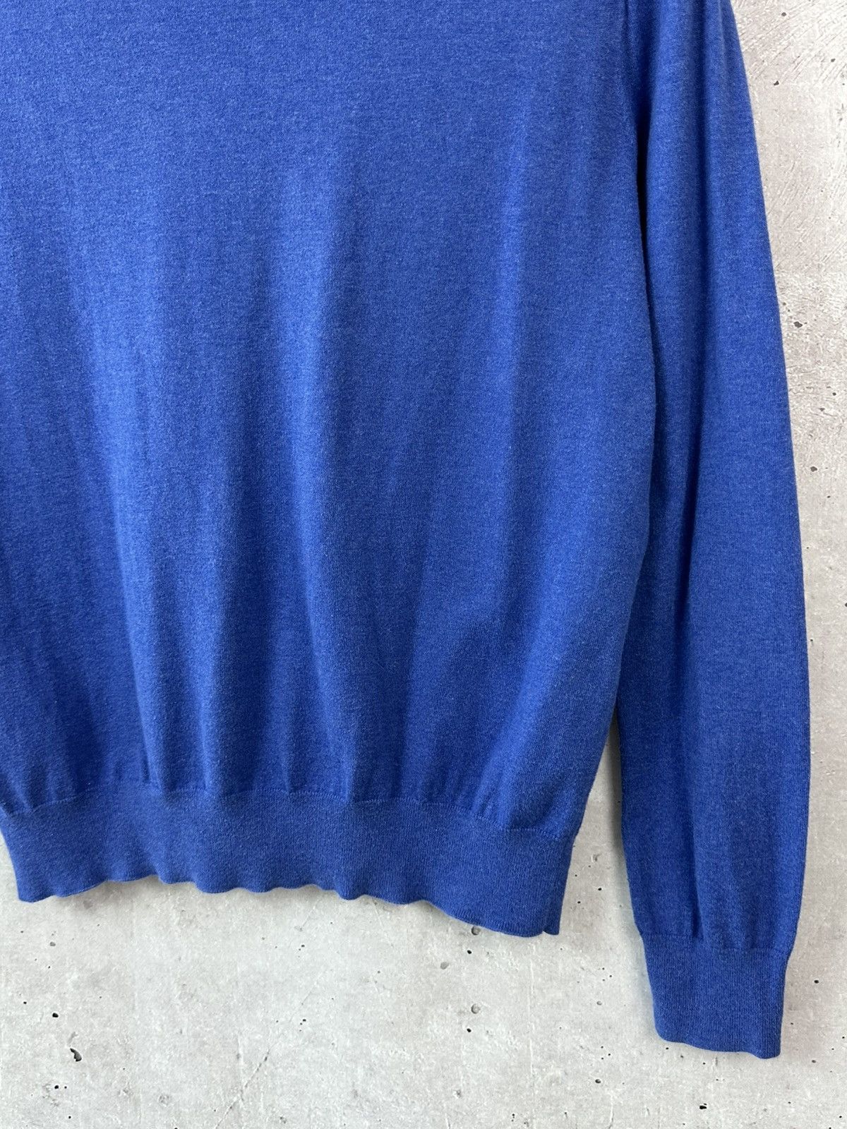 Polo Ralph Lauren Polo Ralph Lauren Blue Pima Cotton V-Neck Jumper Size L / US 10 / IT 46 - 7 Thumbnail