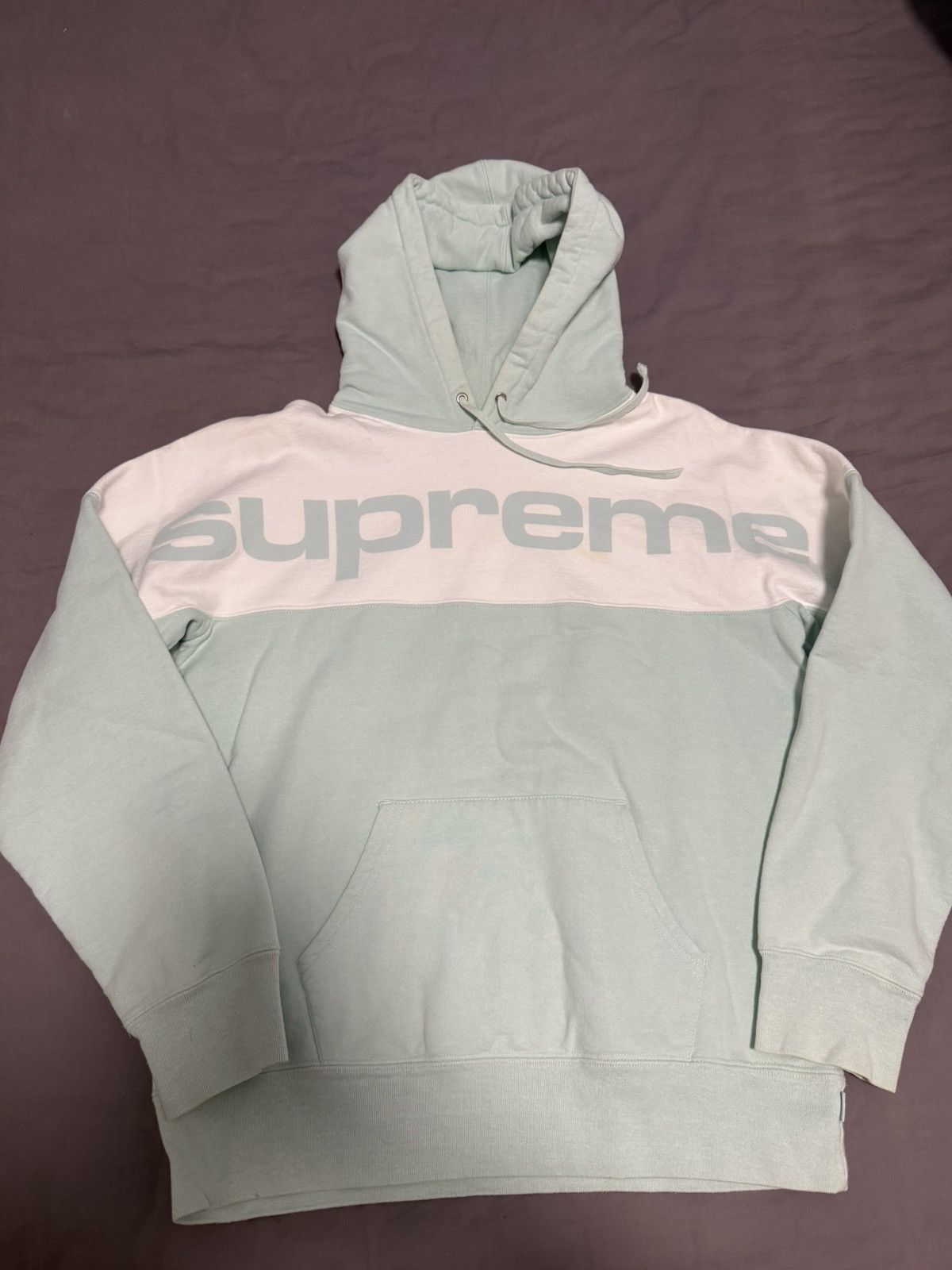 Supreme Supreme blocked hooded sweatershirt hoodie ice blue Size US M / EU 48-50 / 2 - 1 Thumbnail