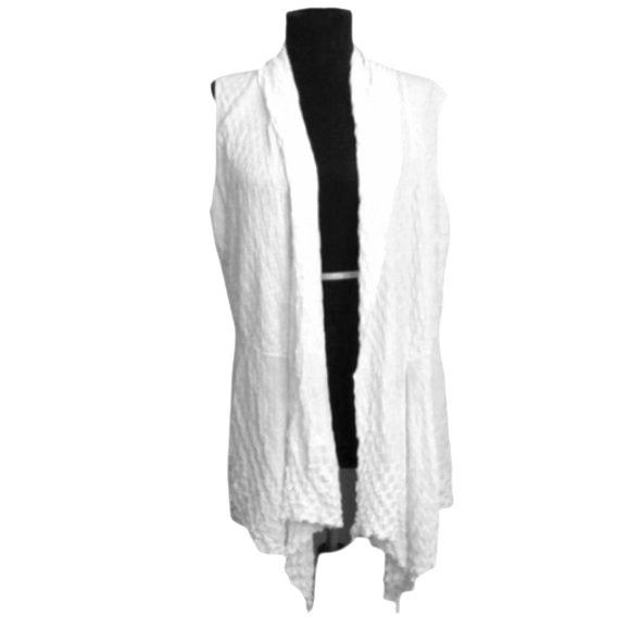 Lafayette 148 Lafayette 148 New York Size L Sleeveless Textured White Open Size L / US 10 / IT 46 - 1 Thumbnail