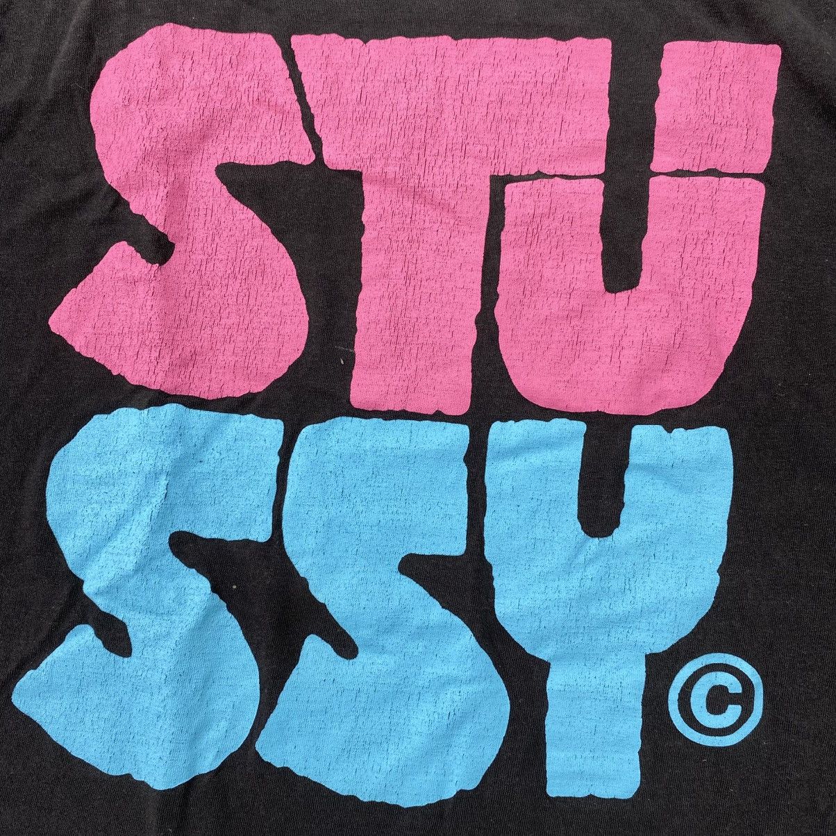 Stussy Sun Faded💥 Vintage Stussy Spell Out Logo Skate Graphic Tee Size US L / EU 52-54 / 3 - 3 Thumbnail