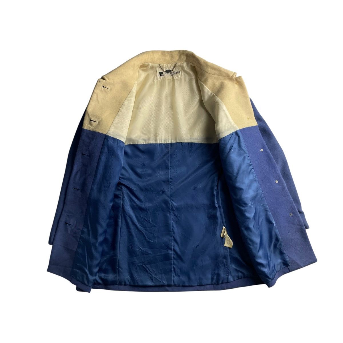 Courreges COURREGES PARIS TWO TONE 100% PURE NEW WOOL JACKET Size M / US 6-8 / IT 42-44 - 4 Thumbnail