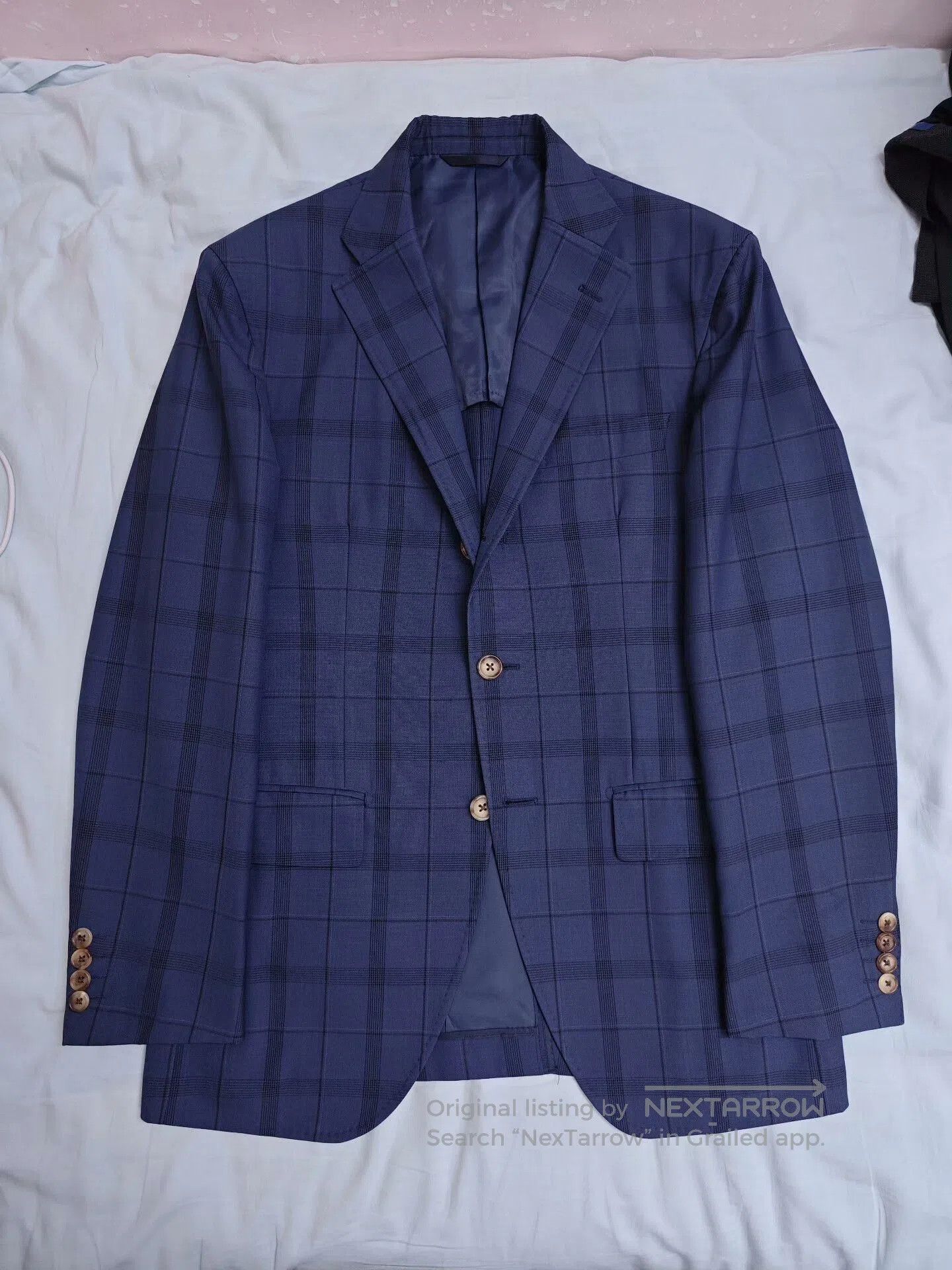 Japanese Brand Custom Wool Blazer with Plaid Pattern. Size US M / EU 48-50 / 2 - 5 Thumbnail