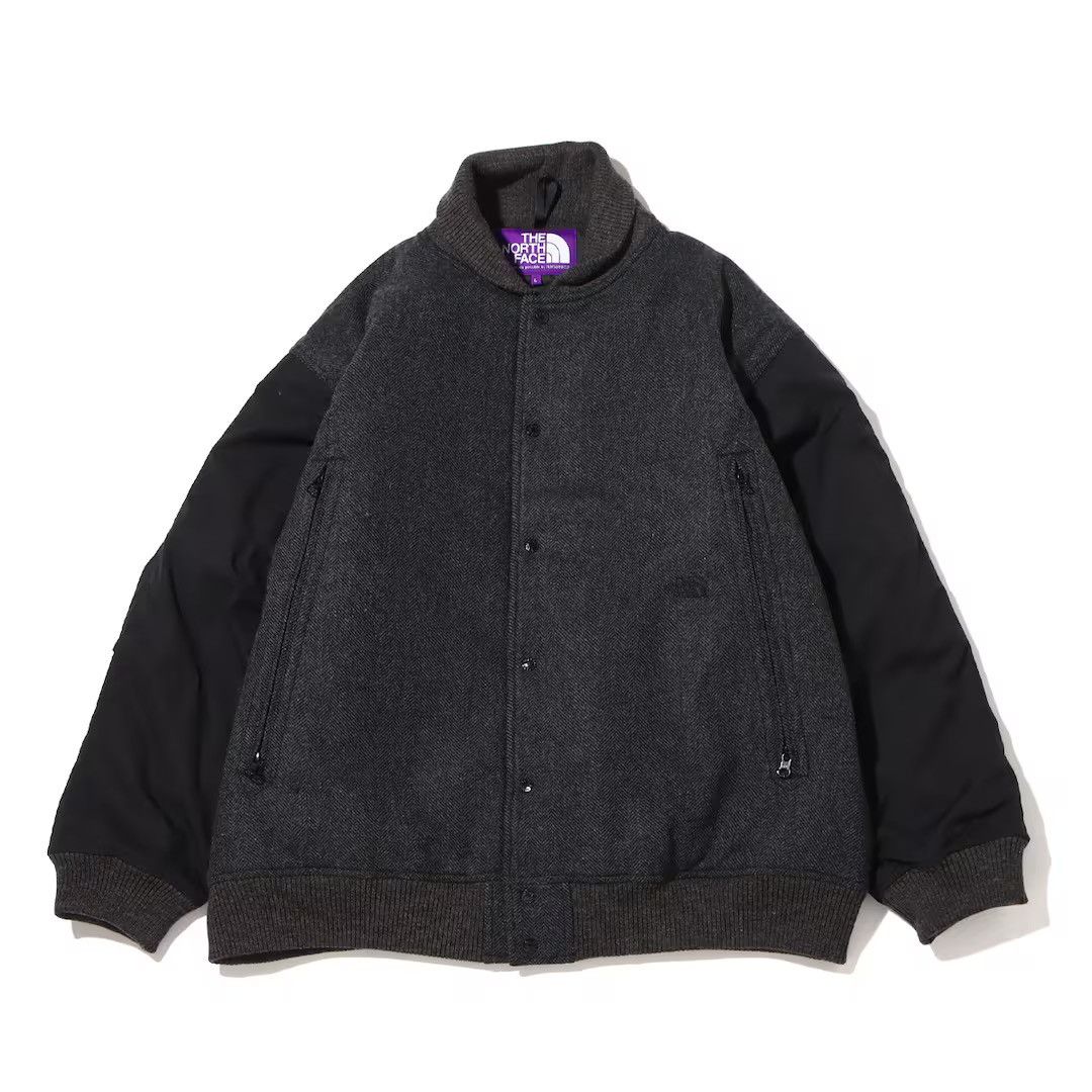 Nanamica × The North Face Purple Label Herringbone Tweed Varsity Jacket Beige Size US XL / EU 56 / 4 - 1 Thumbnail