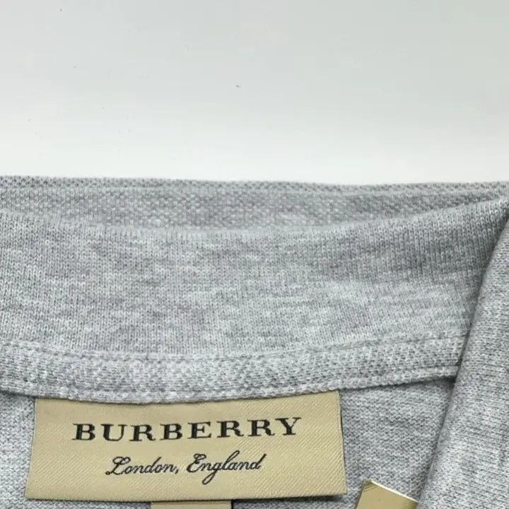 Burberry Burberry Burberry Gray Logo Embroidered Short Sleeve Polo- Size US L / EU 52-54 / 3 - 4 Thumbnail