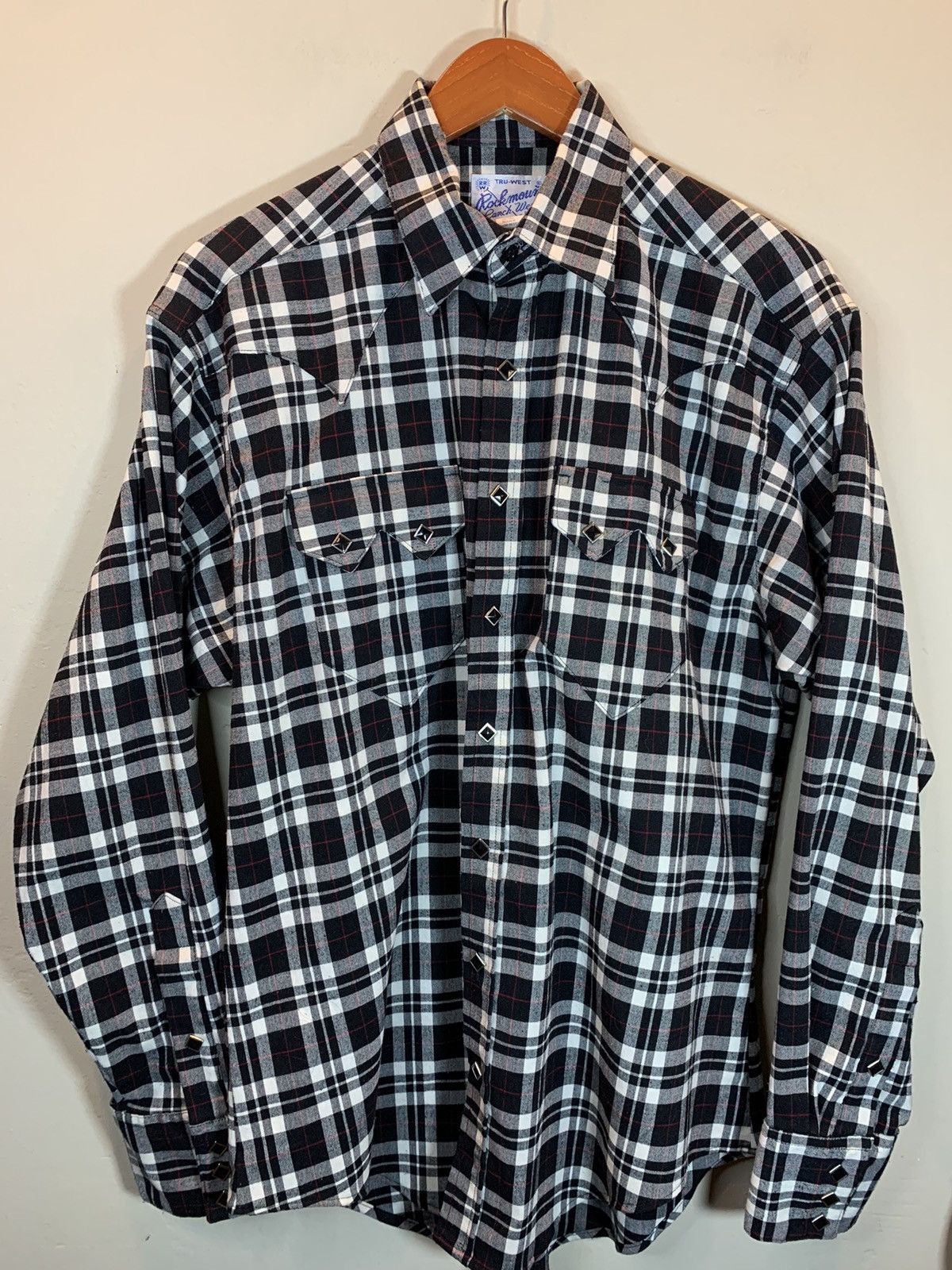 RARE Vintage Rockmount Ranch Wear Western Plaid Button Shirt