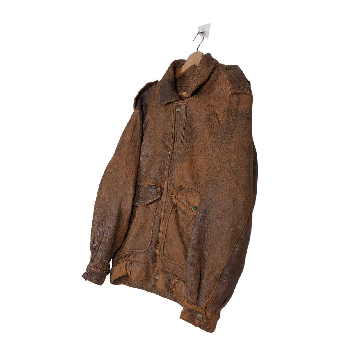Japanese Brand 🔥VINTAGE FLY GENUINE LEATHER JACKET JAPAN ISSEY MIYAKE Size US L / EU 52-54 / 3 - 2 Thumbnail