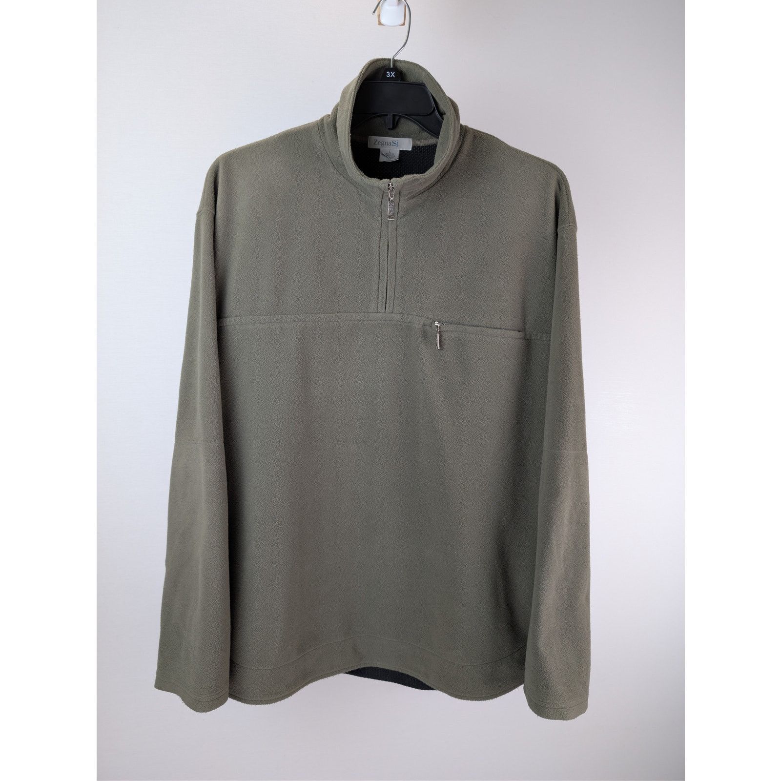 Ermenegildo Zegna o1rshd1 CC20 Mens Large Green Fleece Sport Jacket in Grey Size US L / EU 52-54 / 3 - 8 Thumbnail