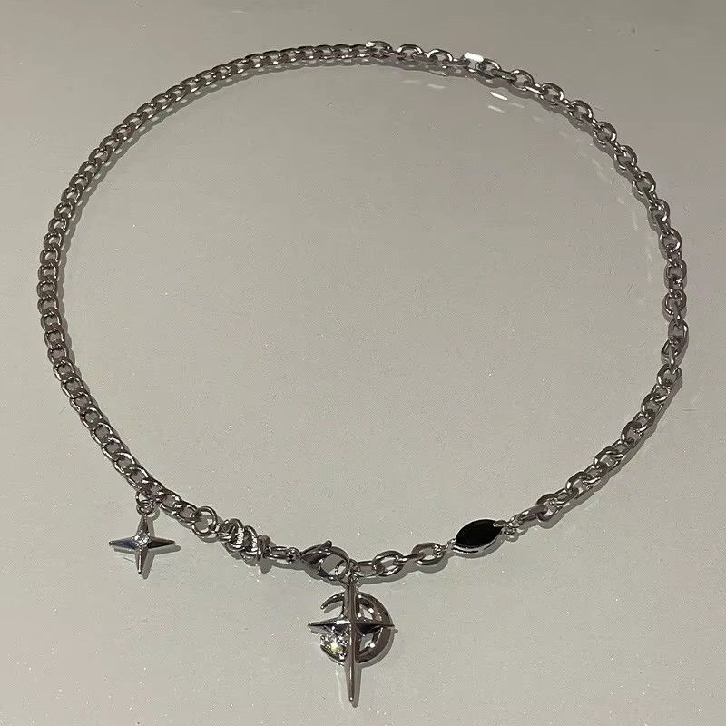 Jewelry Y2K Cuban Chain Star Moon Necklace Size ONE SIZE - 4 Thumbnail