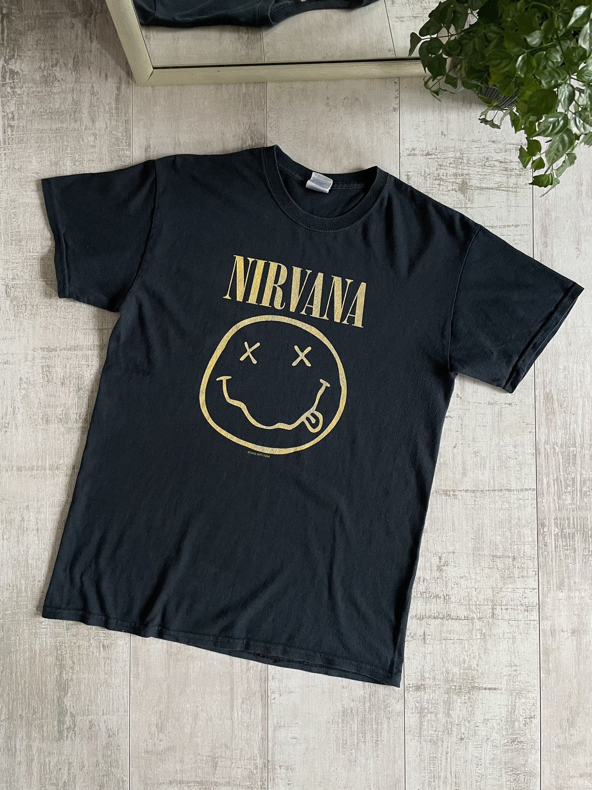 Band Tees × Nirvana × Vintage Vintage Nirvana 1992 Smile Logo T-Shirt Reprint Curt Cobain Size US M / EU 48-50 / 2 - 3 Thumbnail