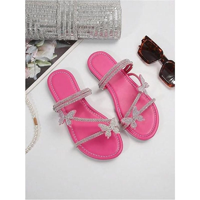 Other Floerns Women's 8.5 Hot Pink Rhinestone Butterfly Sandals Size US 8.5 / IT 38.5 - 2 Thumbnail