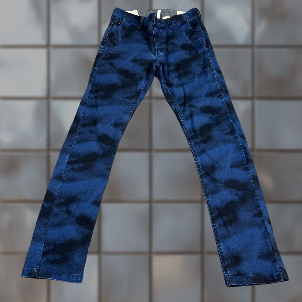 G-Star G-Star Mens Trousers Chino Slim 30 Regular 5-Pocket Denim Cotton Dark Blue Black Camo AOP Bronson Mens Size US 30 / EU 46 - 1 Thumbnail