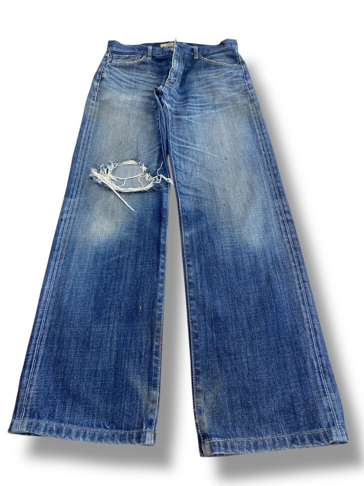 Uniqlo Whiskers Faded Wash Style Loose Jeans