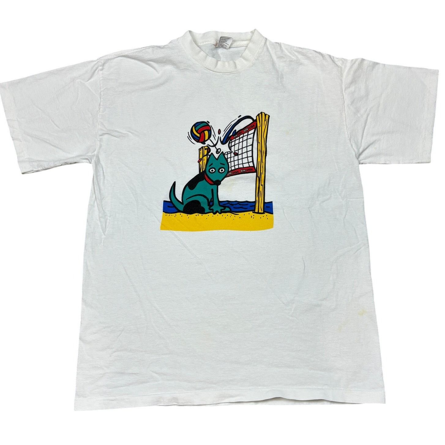 Vintage Vintage 90s GTE Visa Volleyball Dog Pop Art T Shirt Men's XL Size US XL / EU 56 / 4 - 1 Thumbnail