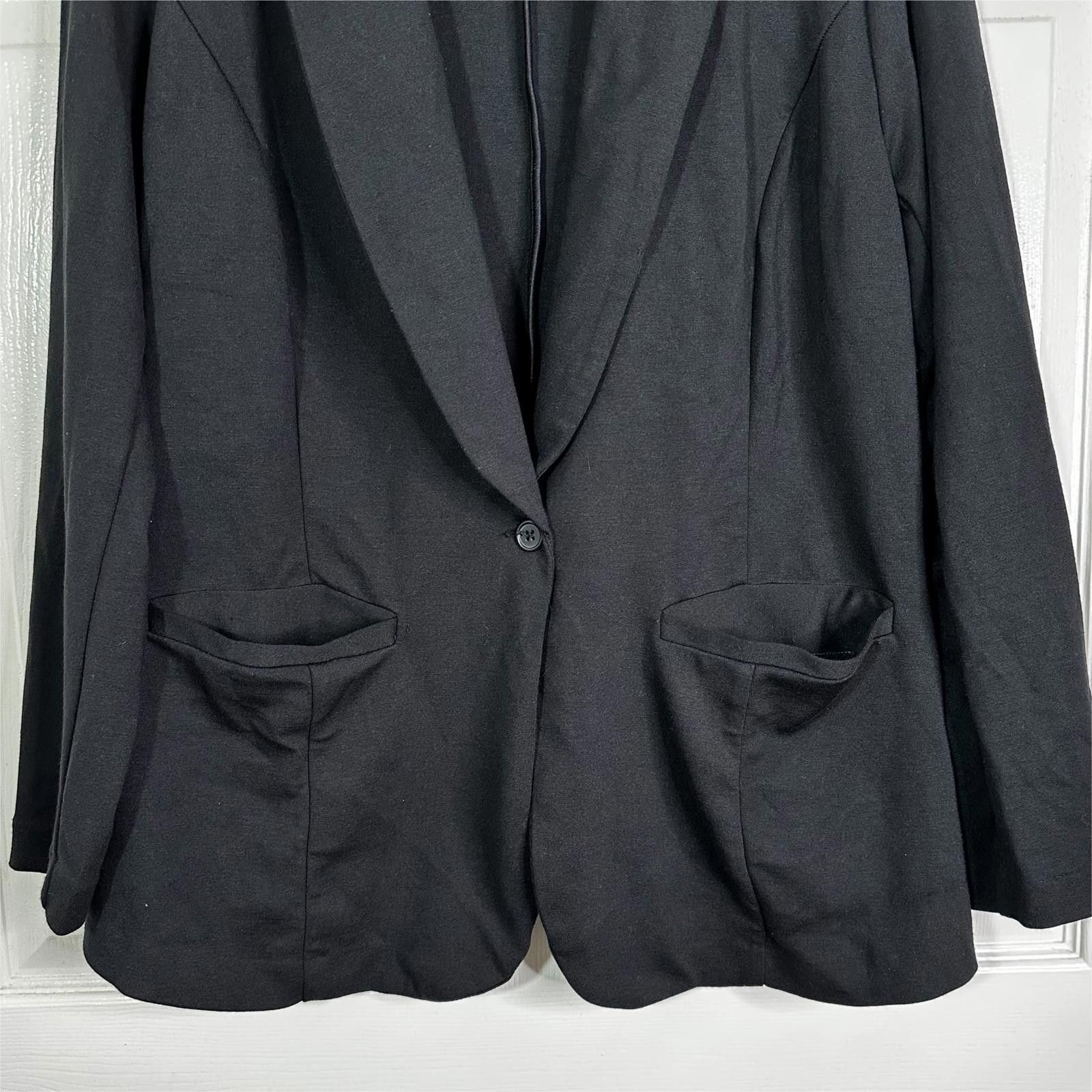 Designer NEW Eloquii Black One-Button Blazer Women’s Size 16 Size XXL / US 16-18 / IT 52-54 - 4 Thumbnail