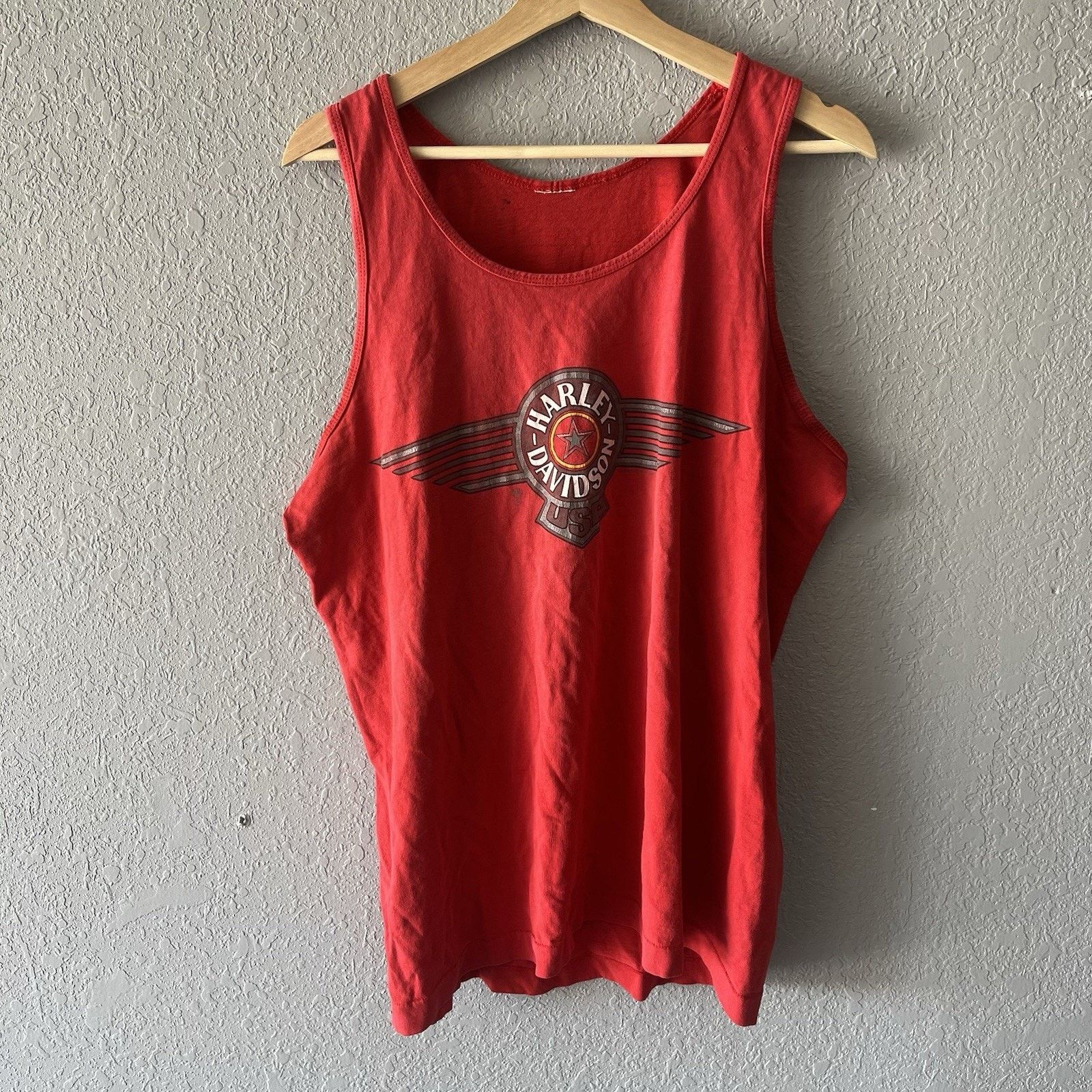 Harley Davidson Vintage 1989 Harley Davidson Red Tank Top Shirt Men’s XL Size US XL / EU 56 / 4 - 1 Thumbnail