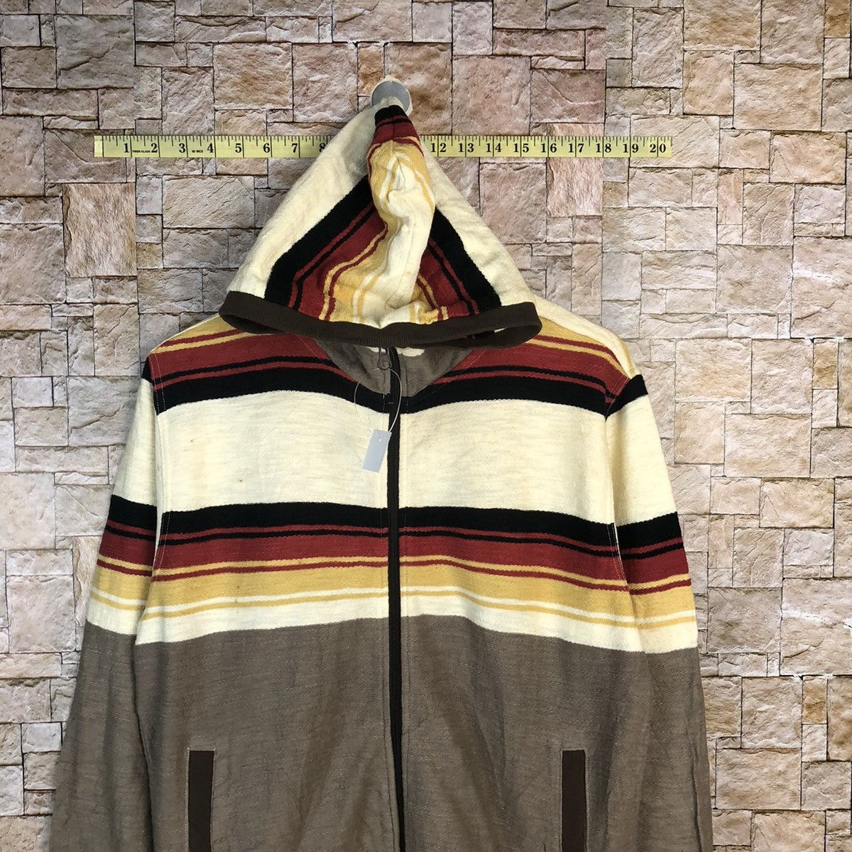 Japanese Brand Power To The People Stripe Hoddie Knitwear #A480 Size M / US 6-8 / IT 42-44 - 2 Thumbnail
