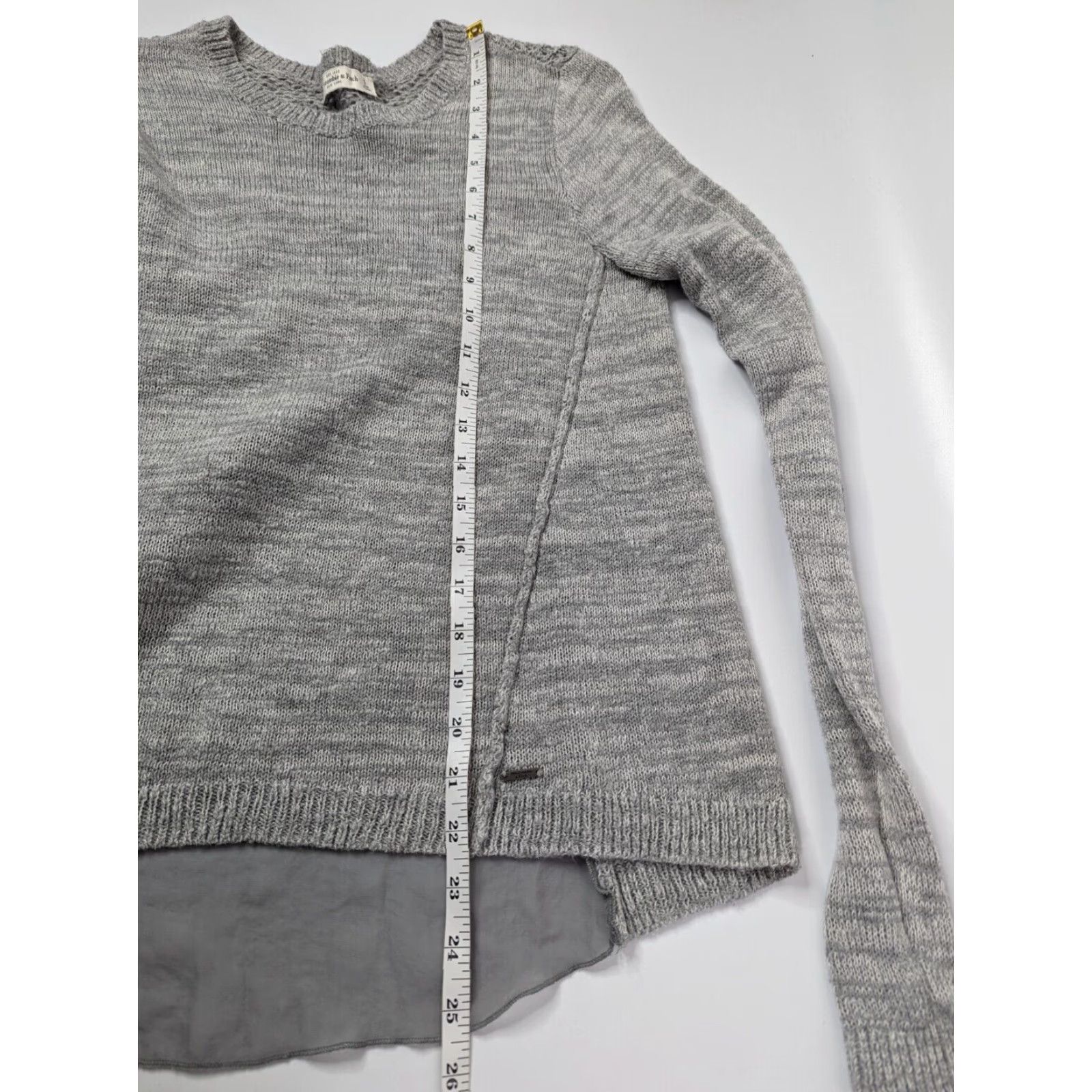 Abercrombie & Fitch Abercrombie & Fitch Sweater Grey Sheer Back Panel Lightweight Women's Small Size S / US 4 / IT 40 - 5 Thumbnail