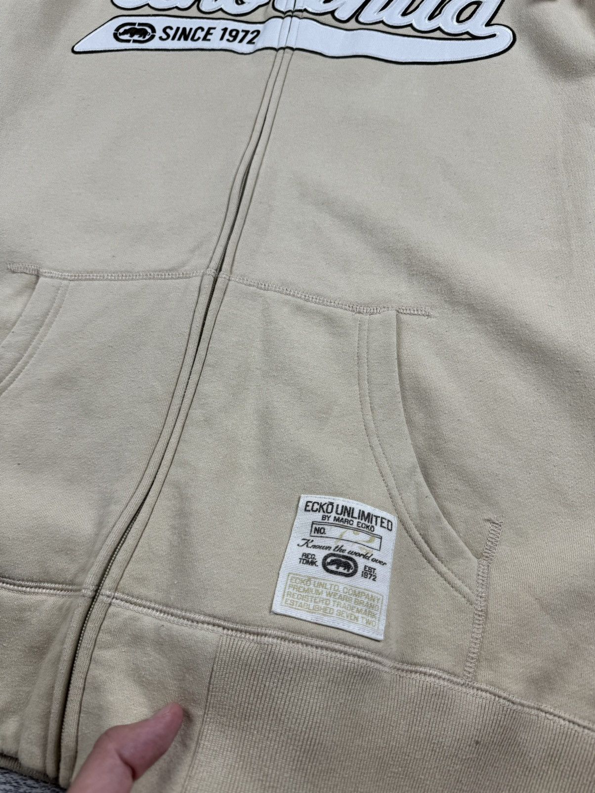 Ecko Unltd. Vintage Ecko Unltd by Marc Ecko Rap Skate Beige Zip Hoodie Size US XL / EU 56 / 4 - 8 Thumbnail