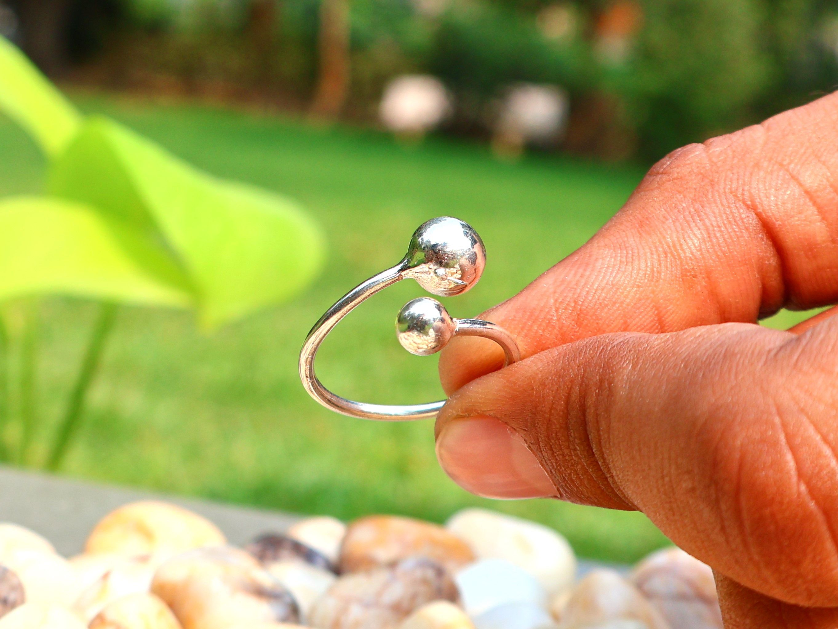 Handmade Double Ball Ring, Handmade Women Ring, Sterling Silver Ring Size ONE SIZE - 7 Thumbnail