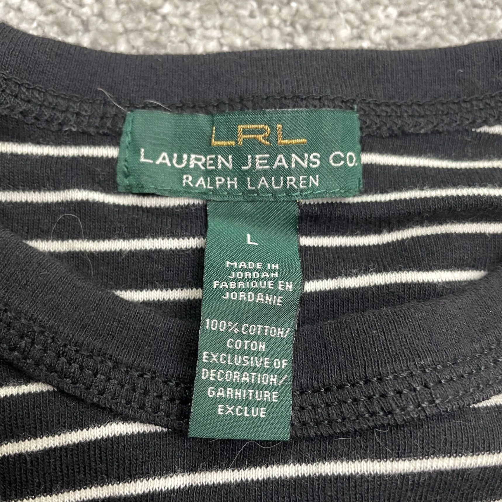 Ralph Lauren Ralph Lauren Shirt Womens Large White Black Striped Long Sleeve Top Size L / US 10 / IT 46 - 7 Thumbnail