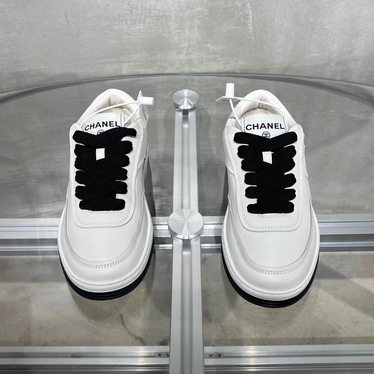 Chanel Chanel Classic CC 24P Black White Panda Sneakers 35.5 Size US 4.5 / IT 34.5 - 1 Thumbnail