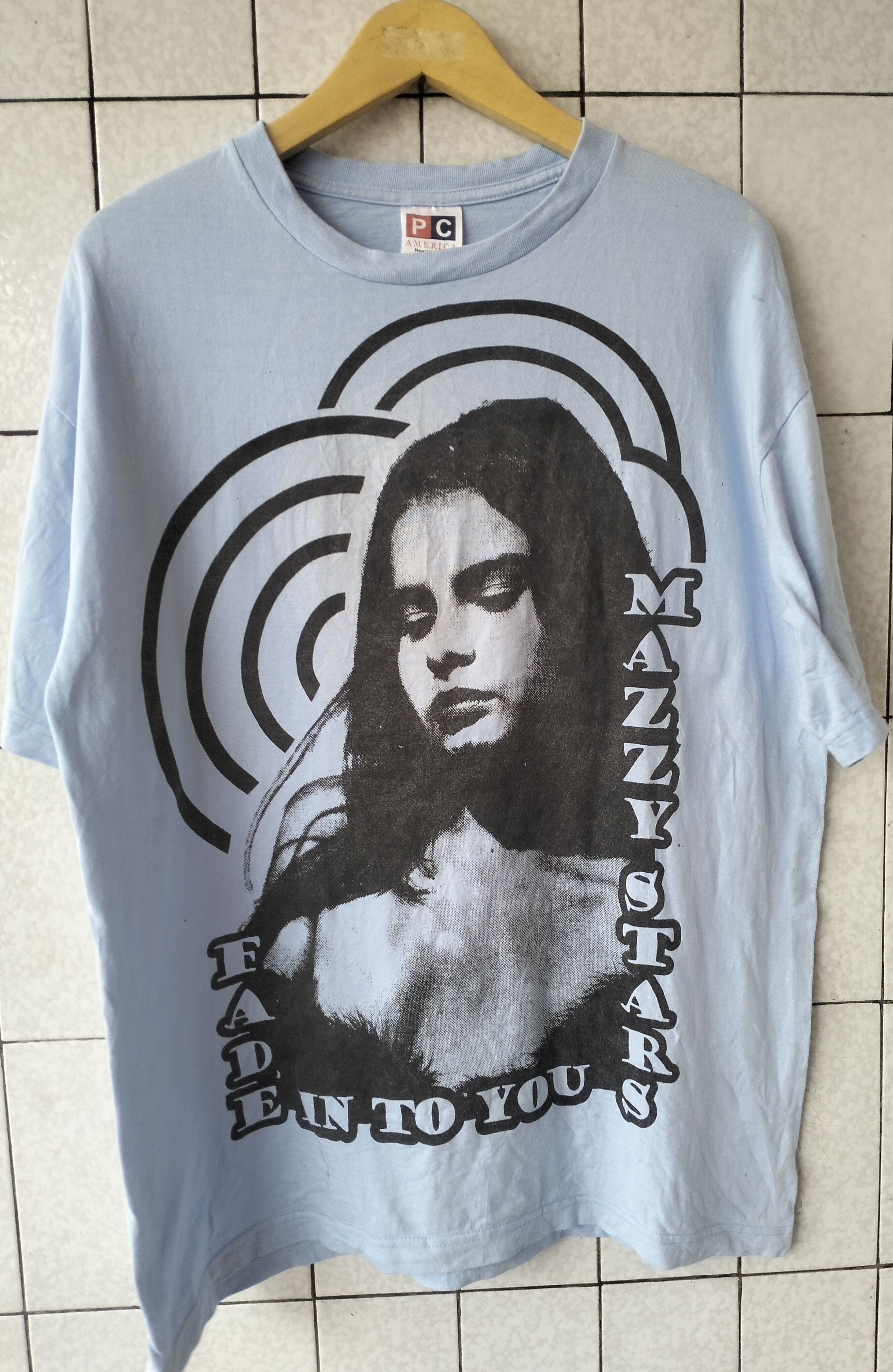 image of Band Tees x Good Music Merchandise Mazzy Stars Fade In To You in Light Blue, Men's (Size XL)