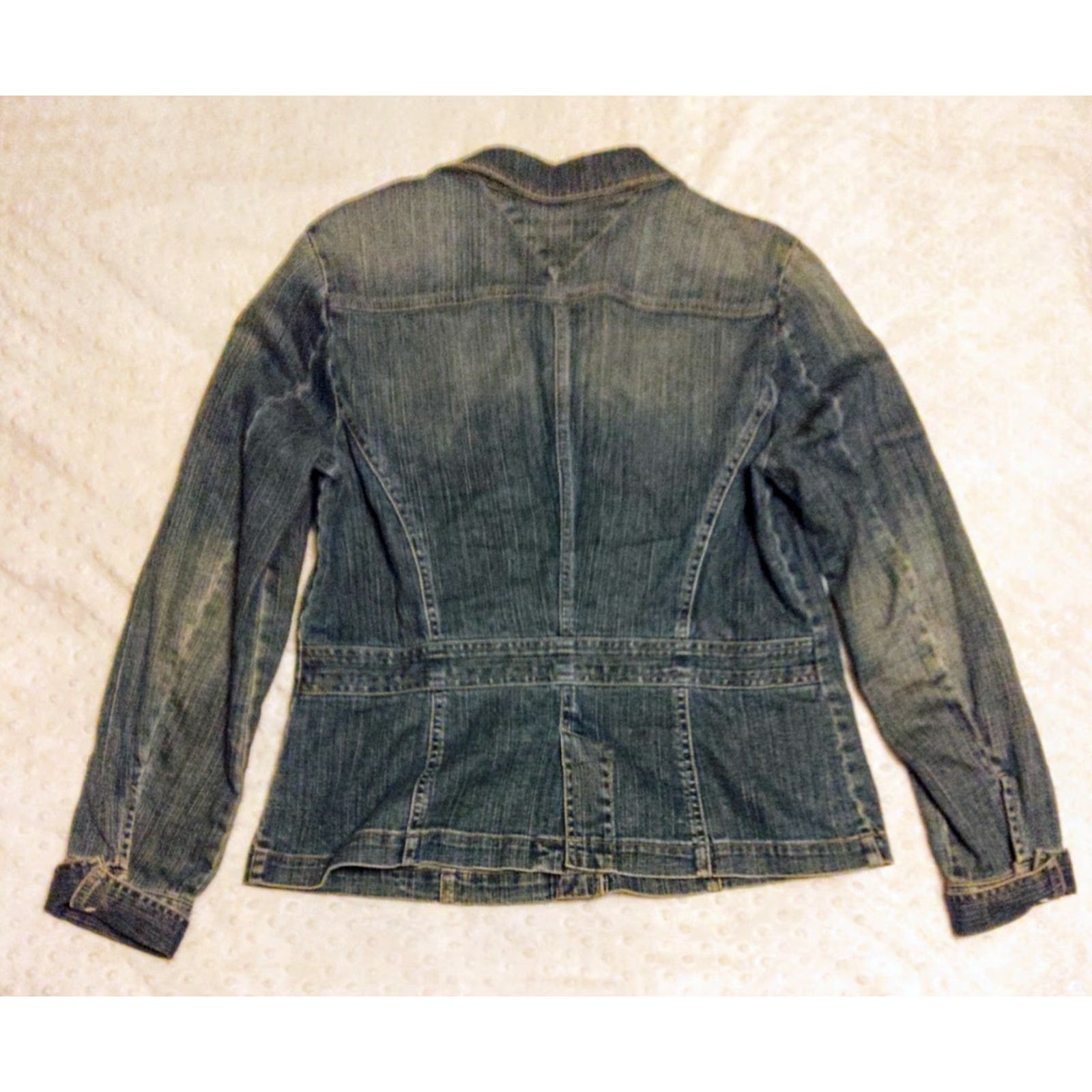 Tommy Hilfiger Tommy Hilfiger Womens Jacket Denim Blue Tag L Button Stretch Casual, Travel, Party/Cocktail 90s Theme Womens Jacket Size L / US 10 / IT 46 - 5 Thumbnail