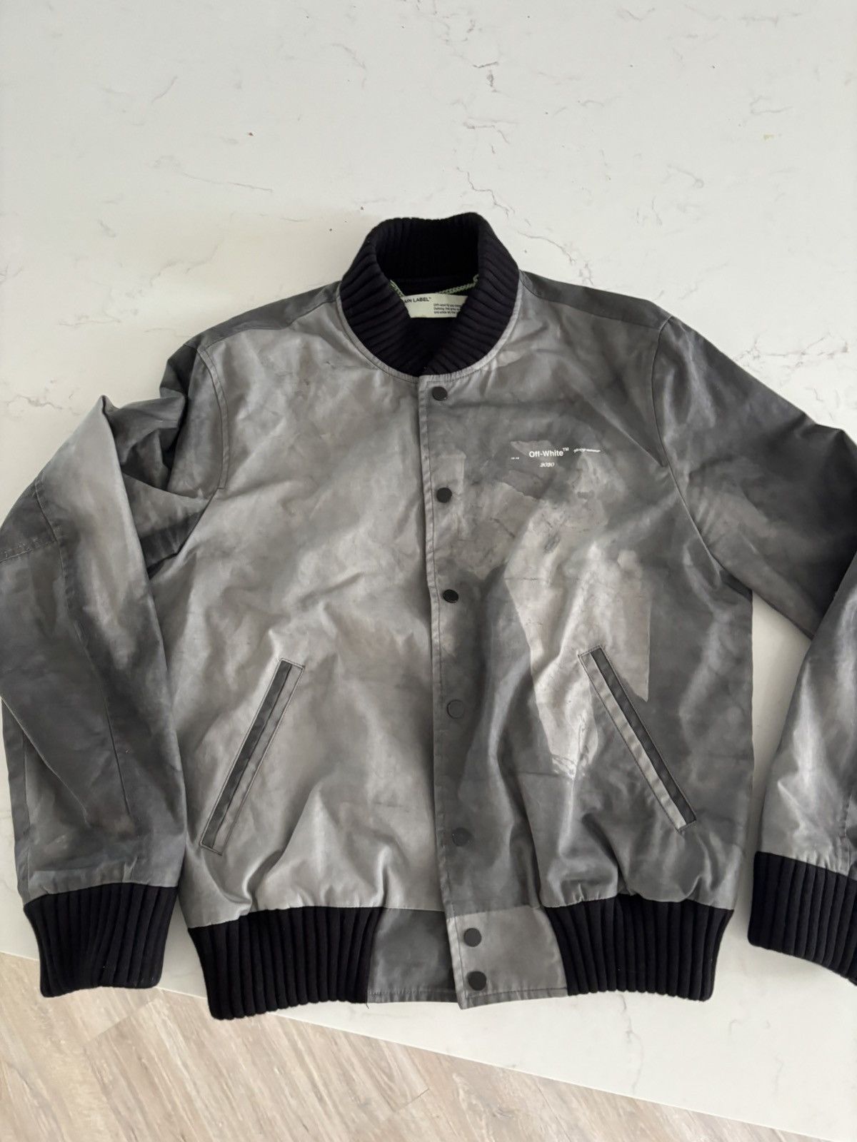 Off-White OFF-WHITE Virgil Abloh Varsity Bomber Jacket Size M Size US M / EU 48-50 / 2 - 1 Thumbnail