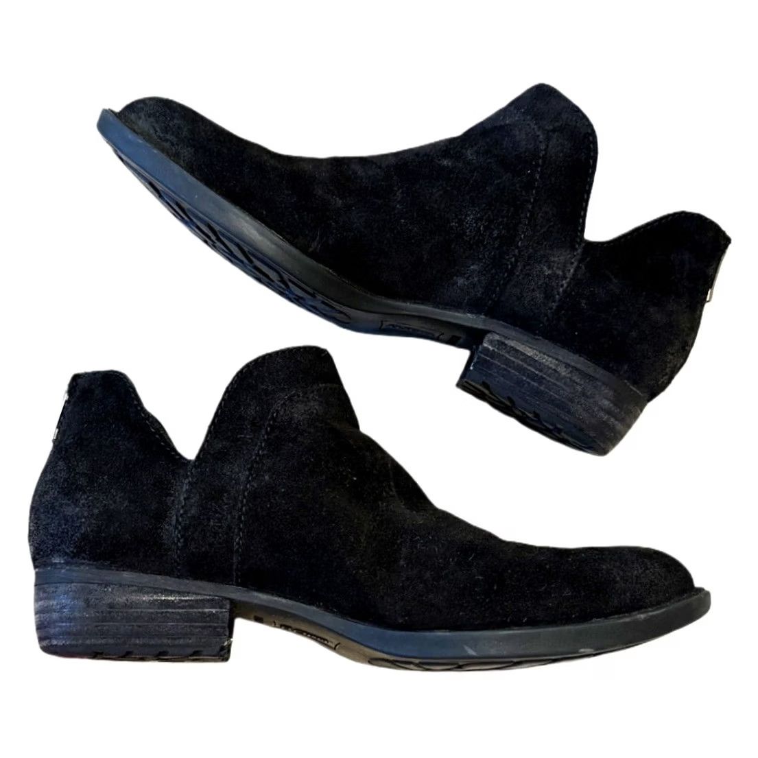 Born Born Kerri Boot Low Block Heel Black Leather Distress Bootie Women's 8M Boho Size US 8 / IT 38 - 7 Thumbnail