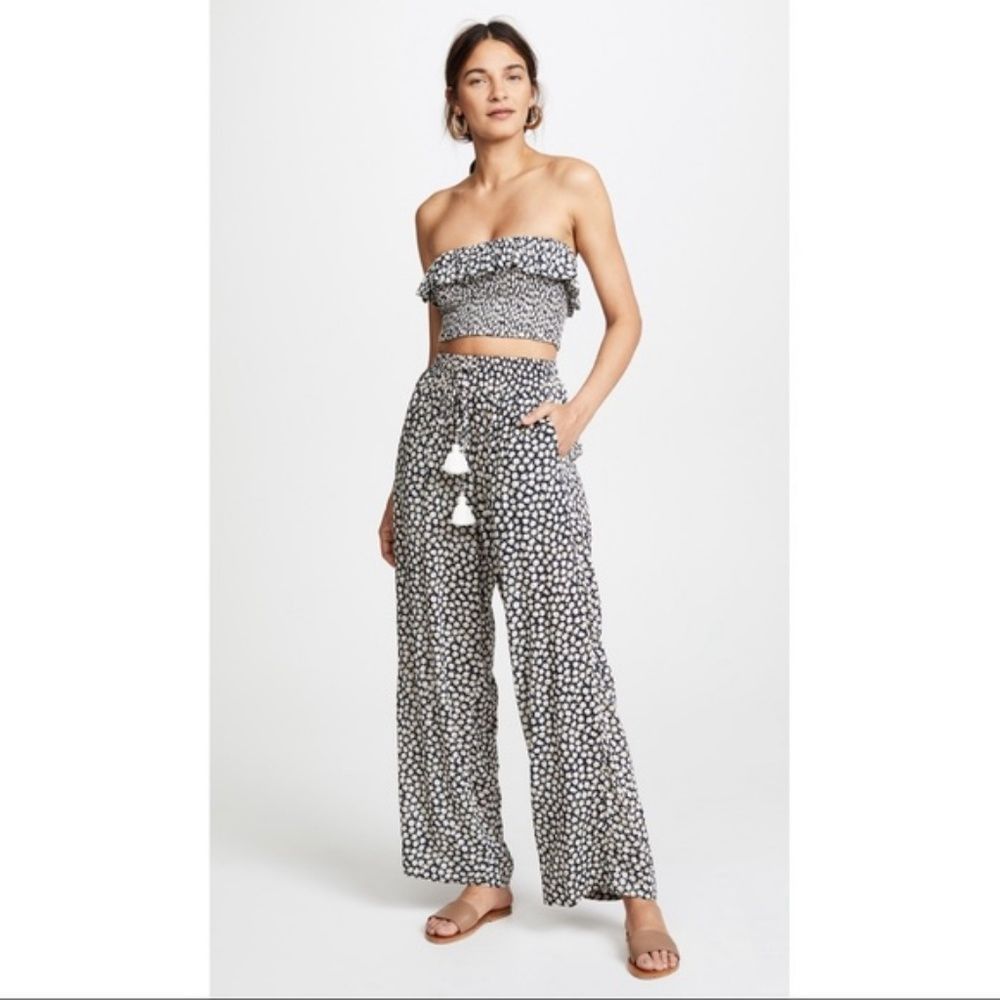 image of Faithfull The Brand Anthropologie 8 Azalea Biella Pants Boho in Blue, Women's (Size 30)