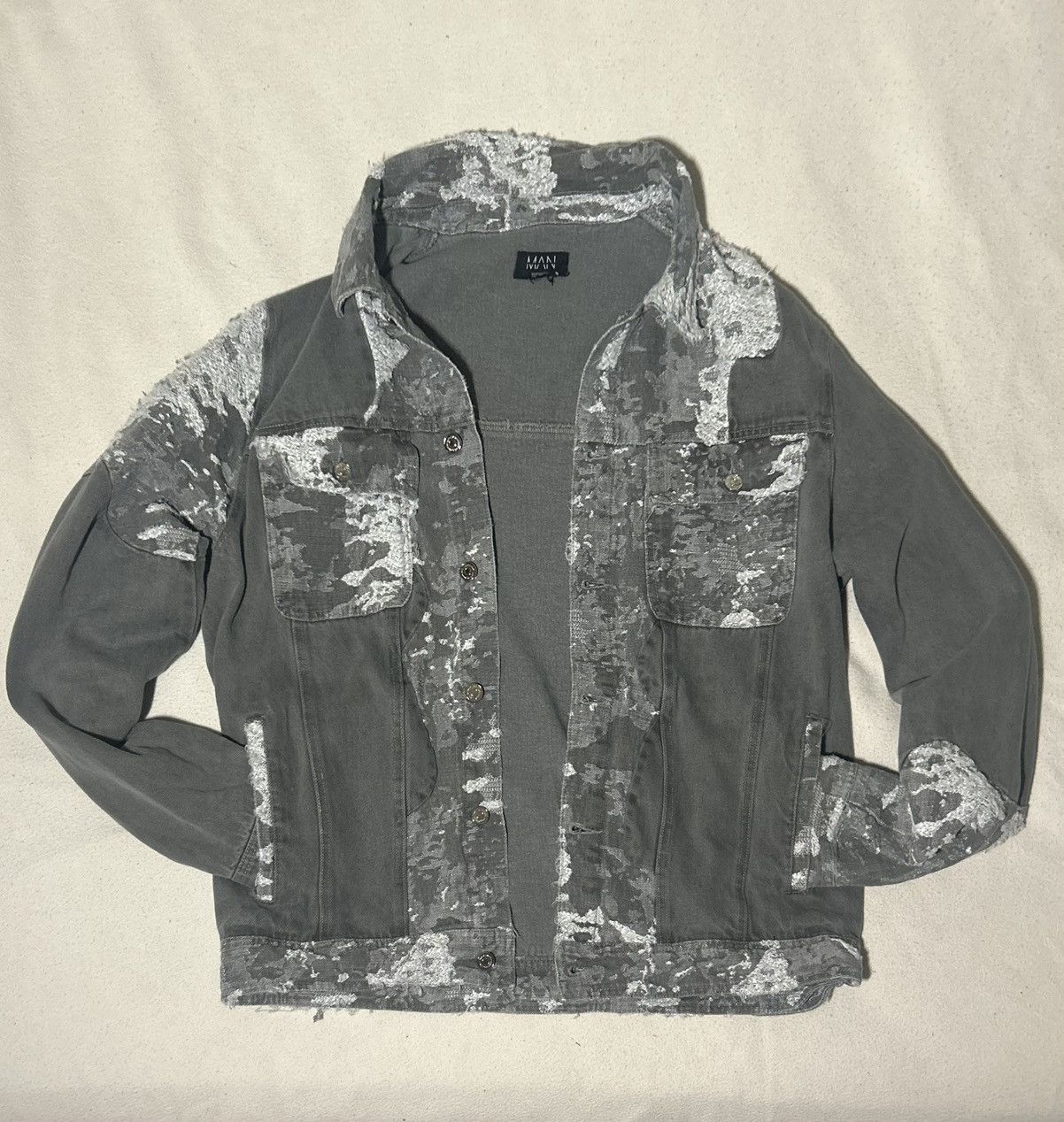 Zumiez Grey Biker Denim Jacket Size US L / EU 52-54 / 3 - 1 Preview