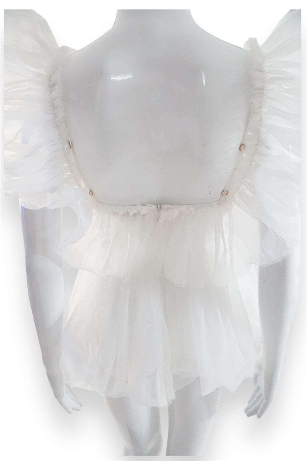 Vintage Vintage white tulle top Size M / US 6-8 / IT 42-44 - 4 Thumbnail