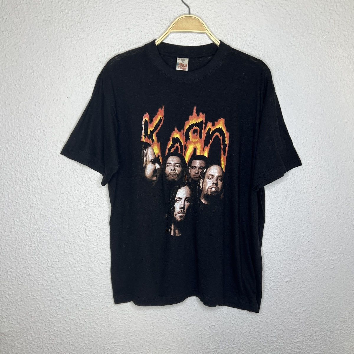 Vintage 90s Korn Family Metal Rock Band Black Tee