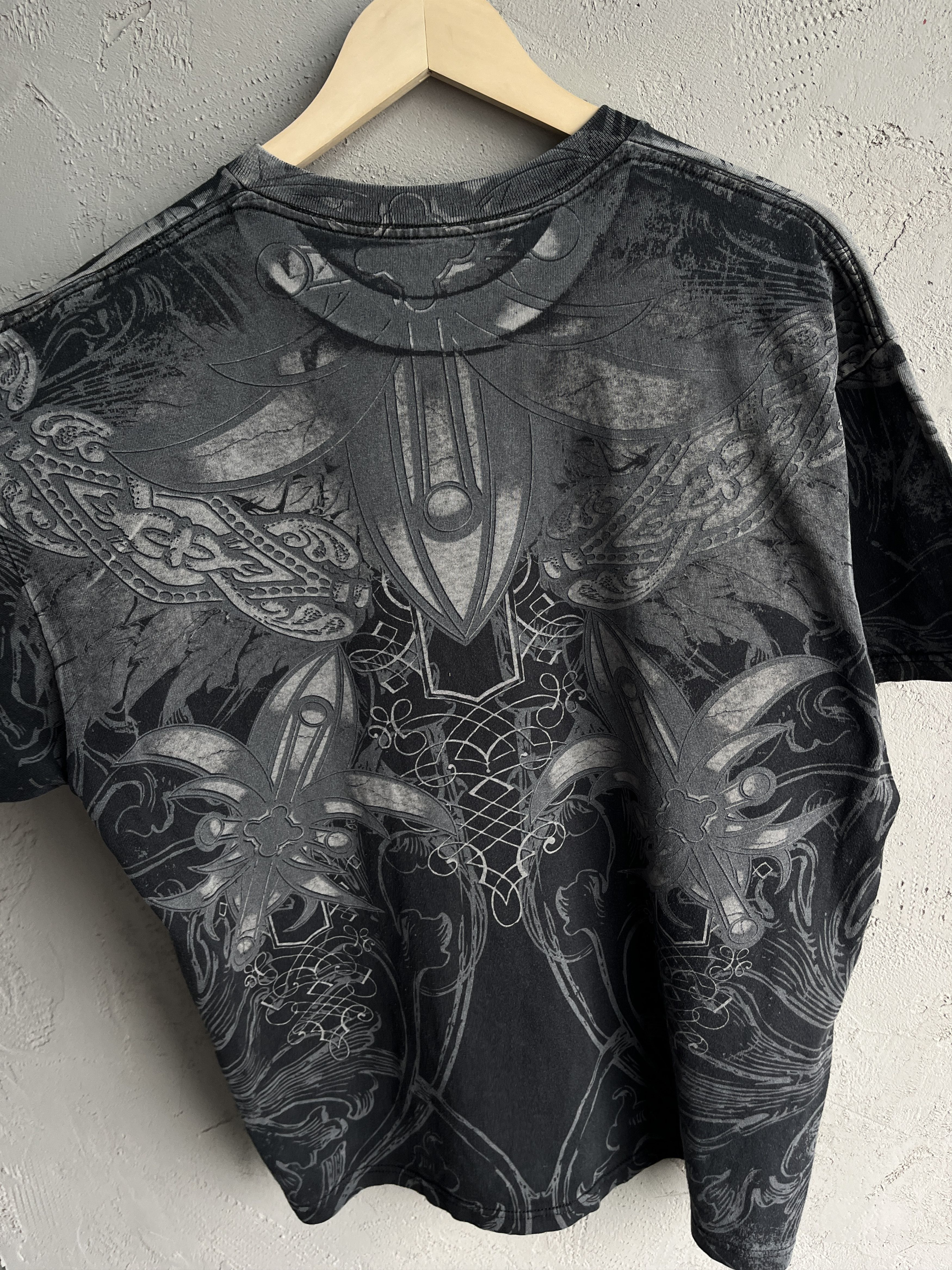 Affliction × Vintage Vintage Chemistry Redemption Skull Wing Cyber Y2K T Shirt Size US XL / EU 56 / 4 - 6 Thumbnail