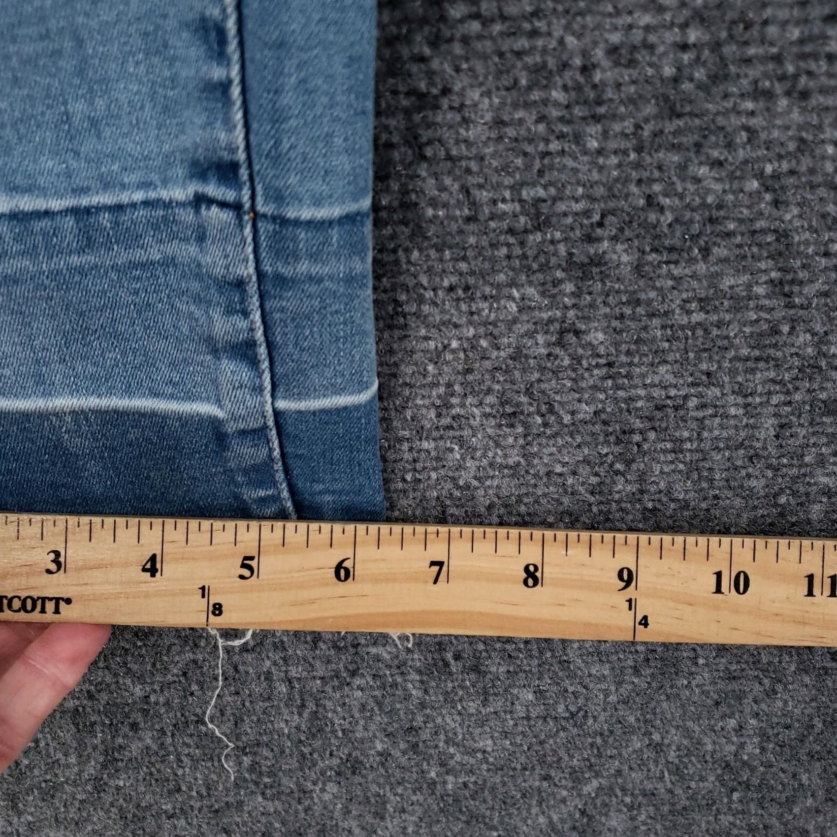 Vintage Seven7 Jeans Women 12 Blue Skinny Easy Fit Mid Rise Medium Wash Denim Distressed Size 34" / US 12 / IT 48 - 5 Thumbnail