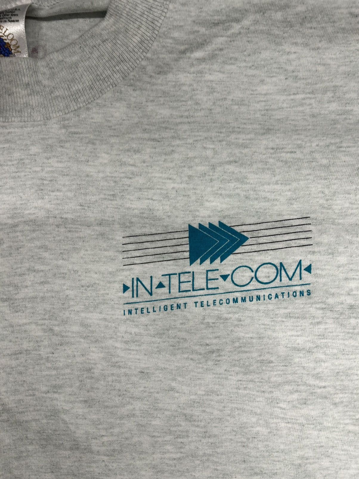 Vintage Crazy Vintage 90s Essential Intelecom Graphic Grey T-shirt Size US L / EU 52-54 / 3 - 3 Thumbnail