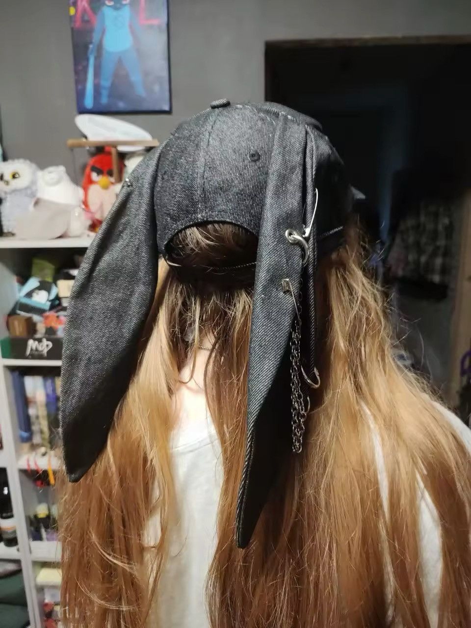 Japanese Brand Avant garde rabbit ear distressed raw denim cap Size ONE SIZE - 9 Thumbnail