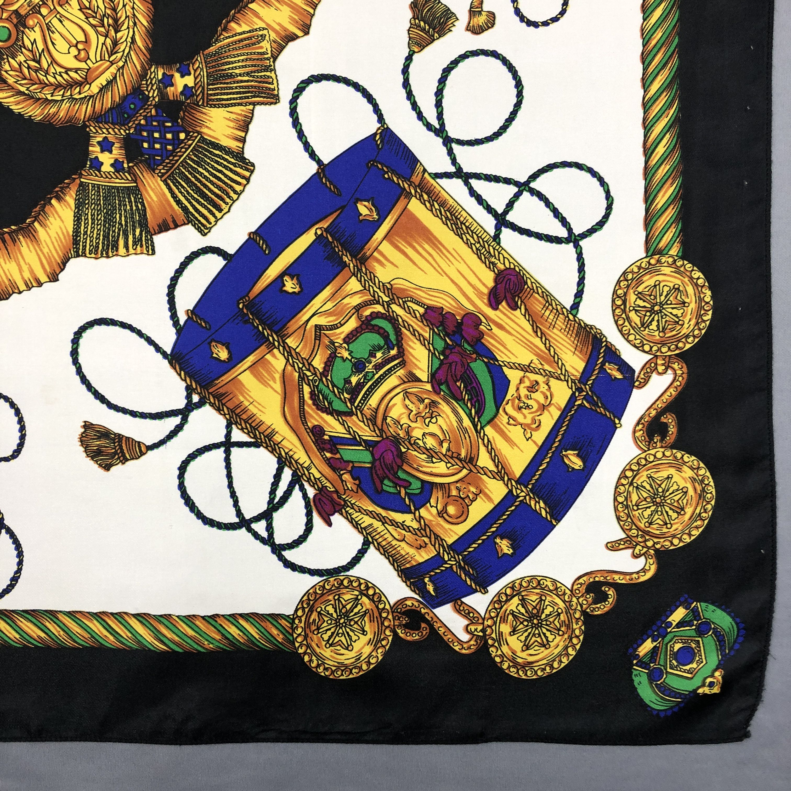 Japanese Brand Vintage Crown Ribbon SILK Scarf Twill Stole Wraps Scarves Size ONE SIZE - 4 Thumbnail