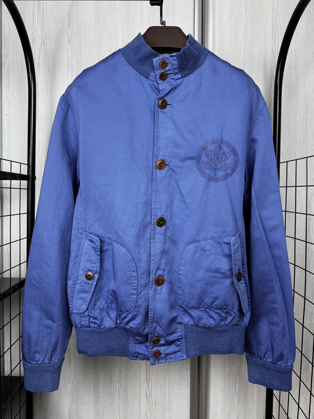 Baldessarini Baldessarini made in Italy blue linen cotton bomber jacket Size US L / EU 52-54 / 3 - 2 Thumbnail