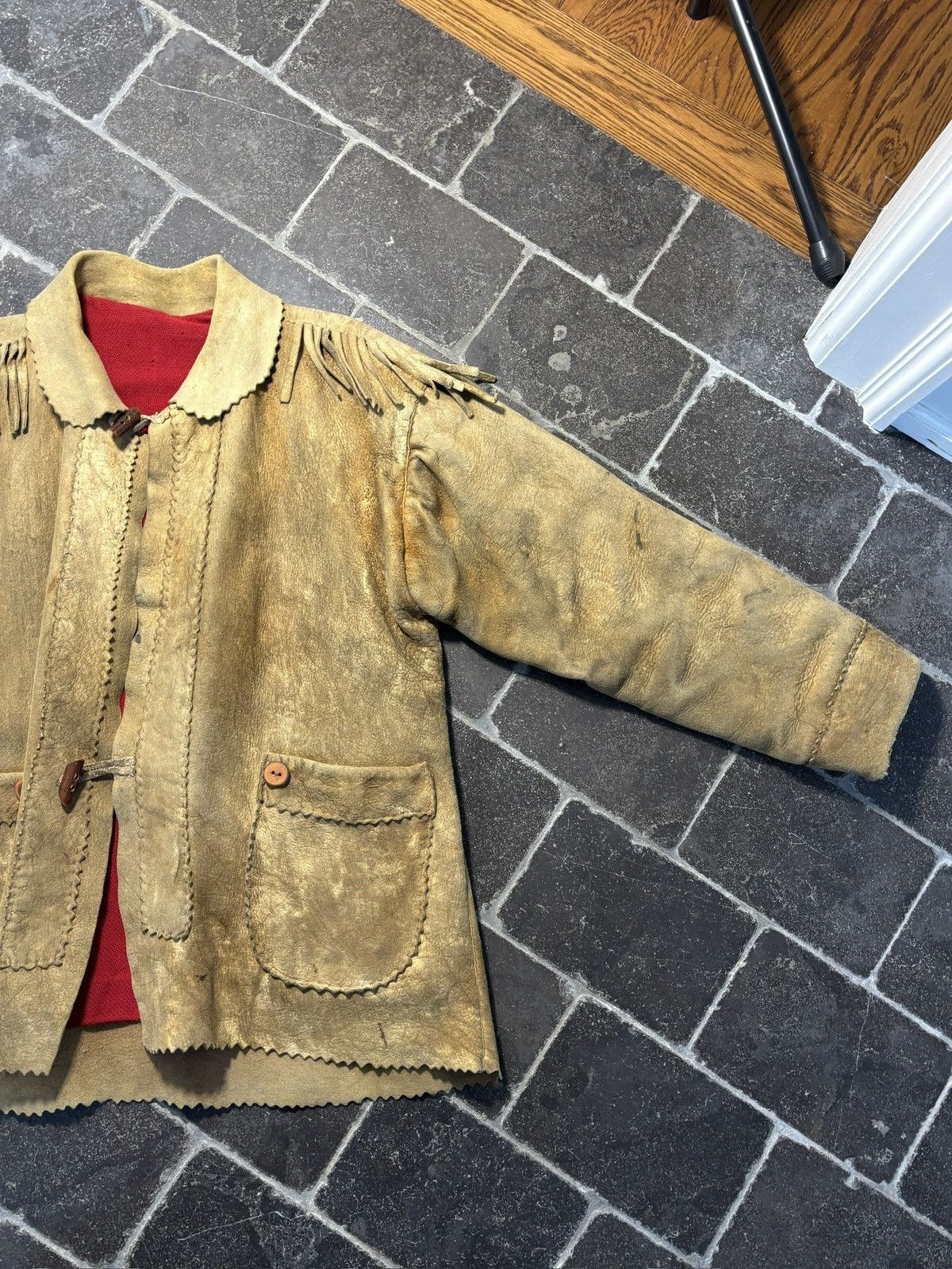 Vintage True Vintage Moose Leather Coat Moosehide Blanket Lined Hand Size US M / EU 48-50 / 2 - 15 Thumbnail